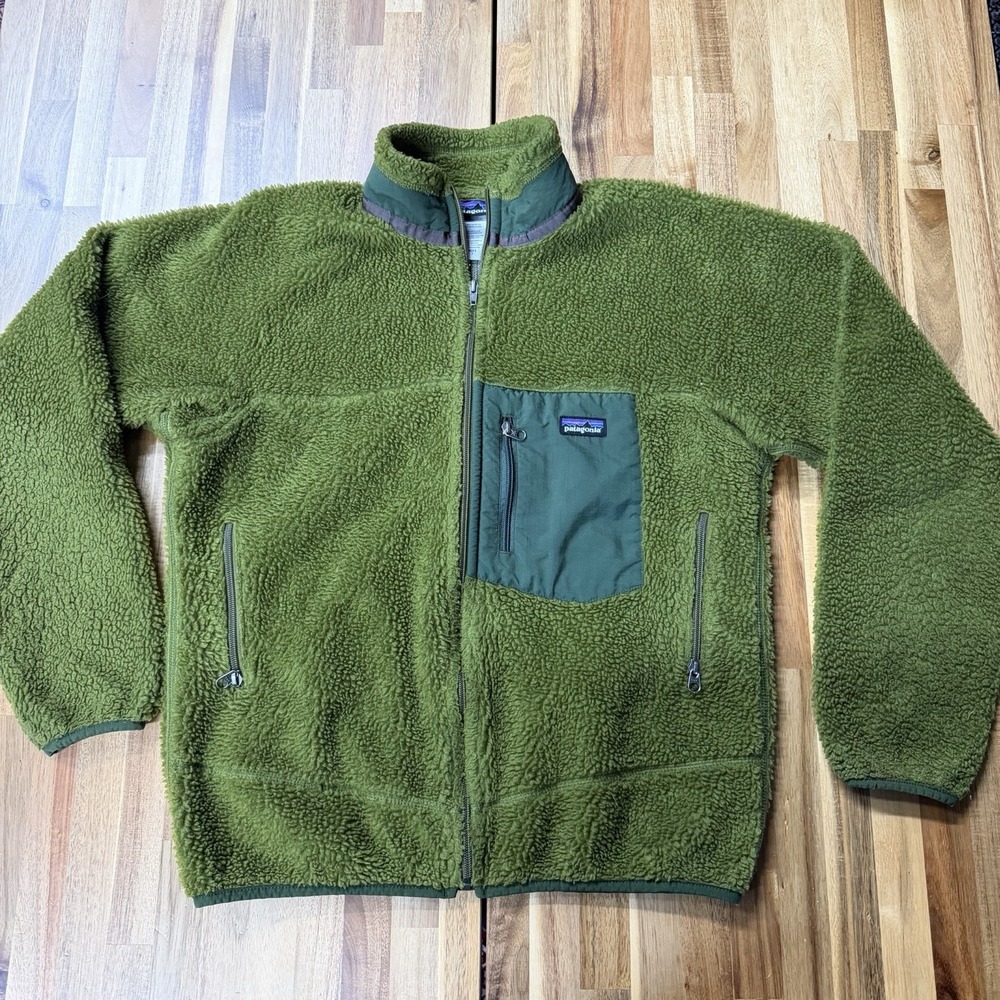Patagonia Mens Size Small Classic Retro-X Jacket Deep Pile Fleece Green